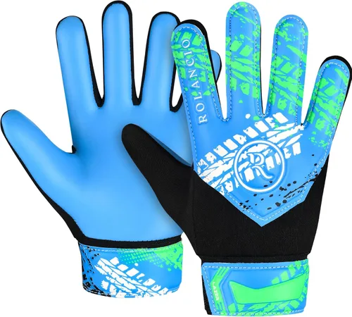 Miniatura 8 de Rolanicio Guantes de portero Guantes de portero para niños con doble protección para la muñeca Guantes de fútbol de material de látex Naranja
