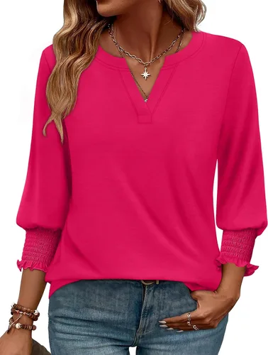 Miniatura 29 de WIHOLL 3/4 Length Sleeve Womens Tops Summer Shirts Spring Vacation Outfits Dressy Casual Trendy Fall S-3XL