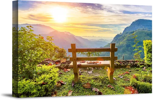 Miniatura 19 de Autumn Path - Lienzo personalizado o impresión fotográfica y obra de arte enmarcada con nombres de pareja, fecha especial en impresiones, gran