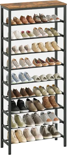 Miniatura 10 de YATINEY Zapatero alto de 8 niveles, organizador de almacenamiento de zapatos de gran capacidad, estante de zapatos independiente para armario