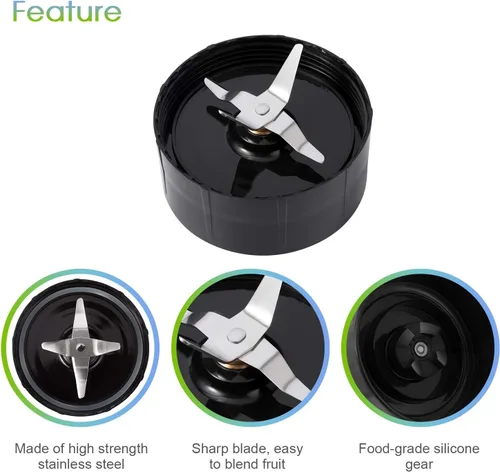 Miniatura 11 de 5 tazas de licuadora Magic Bull, taza alta de 22 onzas con tapa abatible para llevar, hoja cruzada, piezas de repuesto de licuadora, taza con mango