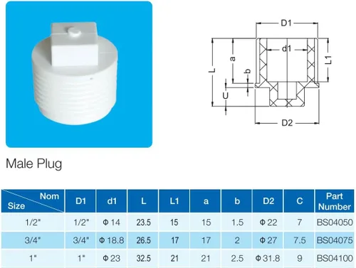 Miniatura 4 de Rainbow Dream Adaptador de rosca macho de PVC de 1 pulgada, 20 paquetes, blanco (1 pulgada)