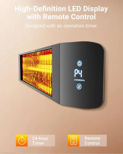 Miniatura 4 de Pasapair - Calentador eléctrico de patio - Calentador inteligente infrarrojo para interiores con temporizador de 24H y control por APP - Calentador
