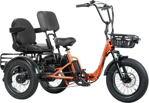 Miniatura 19 de Folding Electric Tricycle for Adults 2 Seater, 20MPH 100 Miles 4" Wide Fat Tire Electric Trike, 3 Wheel Electric Bike 1200W, 48V 20AH Battery