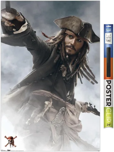 Miniatura 17 de Trends International Disney Pirates of the Caribbean: At World's End - Póster de pared de Jack Sparrow, 14.725 x 22.375 pulgadas, versión enmarcada