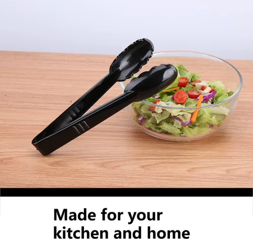 Miniatura 6 de Pinzas de plástico para cocina, juego de utensilios desechables, 12 piezas, pinzas de ensalada festoneadas de 9 pulgadas resistentes