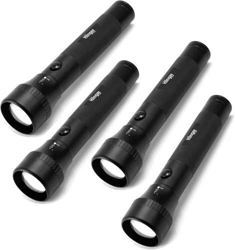Miniatura 10 de Linternas LED Grandes de Batería D de 2 Celdas de Servicio Pesado, Linterna Antorcha de Aleación de Aluminio de Modo Único con Zoom, Linterna