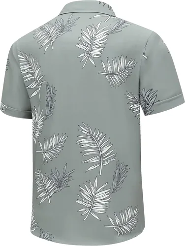 Miniatura 3 de SheLucki - Camisa hawaiana para hombre, unisex, casual, manga corta, con botones y estampado de sombra de palmeras, para el verano y la playa
