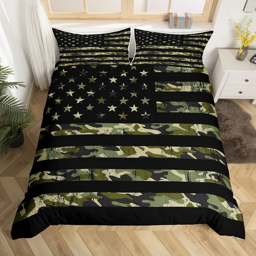 Miniatura 25 de Castle Fairy Juego de ropa de cama tamaño individual, juego de funda de edredón con diseño de ciervos y pinos para niños y niñas, juego de funda