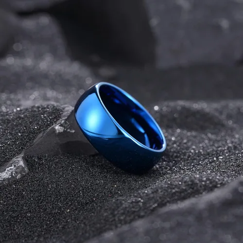 Miniatura 95 de King Will Alianza de boda de carburo de tungsteno para hombres y mujeres, anillos de promesa para parejas abovedados de alto pulido