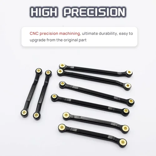 Miniatura 4 de Enlaces de chasis de alta liquidación Enlaces de suspensión Enlaces de aluminio CNC Set para TRX4M 1/18 piezas de actualización (negro)