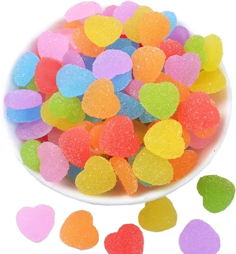 50 dijes de plástico con forma de corazón y estrella de colores, cabujones de resina con parte trasera plana para hacer joyas, tarjetas, adornos
