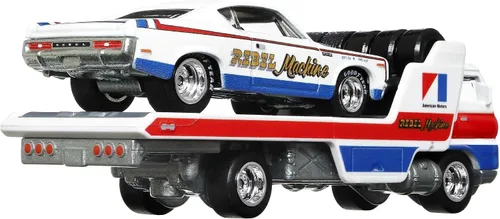 Miniatura 2 de Hot Wheels Equipo de transporte abierto con la máquina Rebel AMC '70