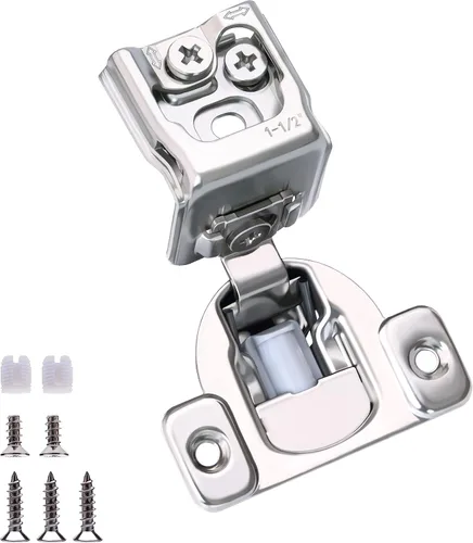 Miniatura 10 de Bisagras de cierre suave, paquete de 10 5 pares de bisagras superpuestas de 1 pulgada de cierre automático para armarios de cocina, marco frontal