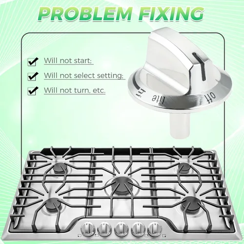 Miniatura 5 de Paquete de 5 pomos de cocina de gas 5304525746, perillas de control de quemador de superficie, perillas de repuesto para pomos de cocina Frigidaire