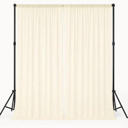 Miniatura 9 de AK-Trading - Paneles de cortinas de gasa para eventos de boda y decoración, cortinas de telón de fondo (115 x 120 pulgadas, negro)