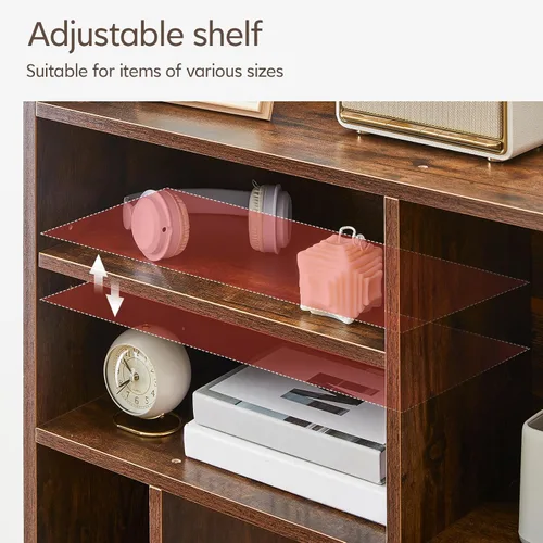 Miniatura 4 de TUKAILAi Organizador de estantería de escritorio, gabinete de almacenamiento de encimera con 7 estantes para escritorio, escritorio de dormitorio