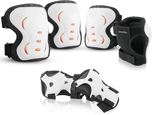 Miniatura 6 de Rodilleras y coderas para niños y adultos y jóvenes con muñequeras 3 en 1, conjunto de equipo de protección para patineta, ciclismo, BMX, bicicleta