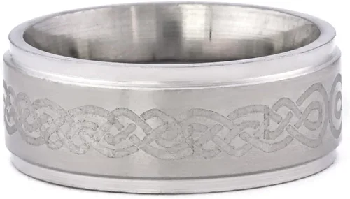 Miniatura 3 de Gungneer Anillo de acero inoxidable con nudo celta para hombre, anillo de compromiso, joyería irlandesa para hombres y mujeres, Metal