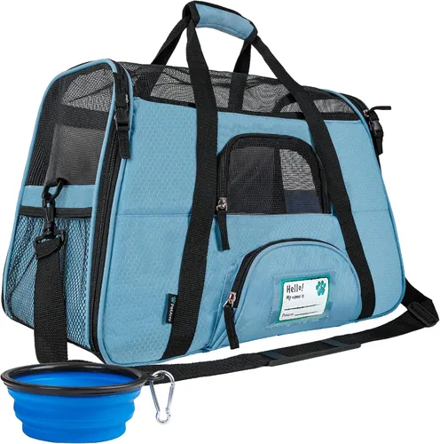 Miniatura 10 de PetAmi Transportador de mascotas aprobado por aerolíneas para gatos, transportador de perros de lados suaves para perros pequeños, suministros
