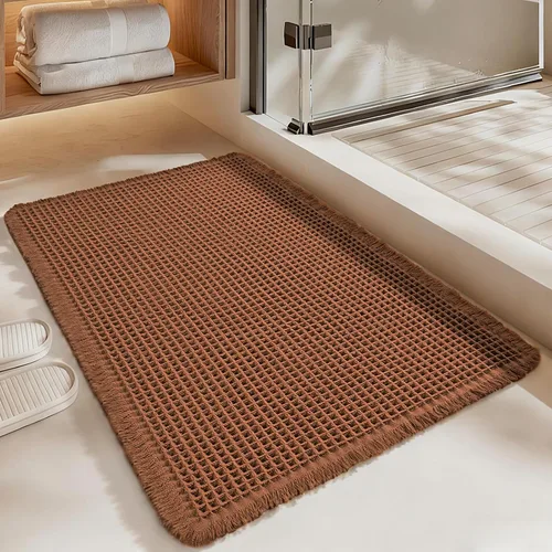 Miniatura 12 de Alfombra de Baño de Lujo tipo Waffle, Súper Absorbente Antideslizante, Alfombras de Baño Bohemias, Ultra Suaves y Cómodas, Lavables a Máquina