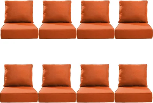 Miniatura 86 de Rilyson Cojines de patio para muebles de exterior, 22 x 24 pulgadas, respaldo alto y asiento profundo, cojín de exterior para sillas de patio, sofá