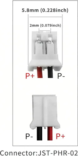Miniatura 3 de Batería LiPo de 300 mAh 3.7 V 602030 con 2 cables JST PH2.0.000 in Conector 602030 Batería recargable resistente a altas temperaturas