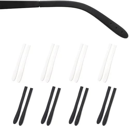 Miniatura 11 de Puntas de extremo de las patillas para lentes antideslizantes, funda de tubo de silicona suave, retenedores de repuesto para patas planas de metal 8