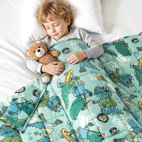 Miniatura 10 de Kivik Manta con peso de 3 libras, transpirable, pequeña y pesada, para dormir y relajarse, para cama, sofá, hogar, escuela, lavable a máquina
