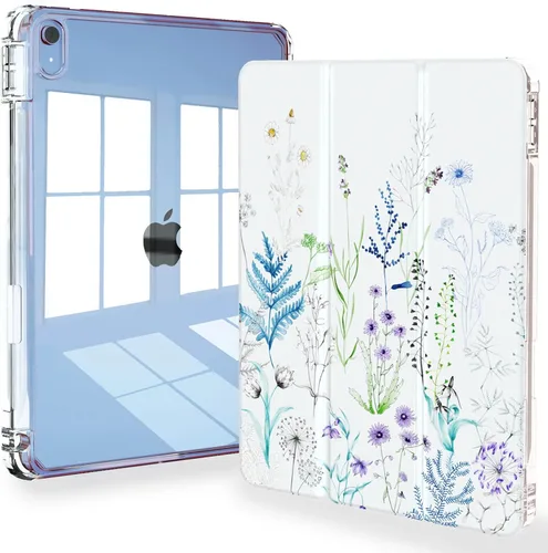 Miniatura 12 de Feams Funda para iPad (A16) 11ª generación de 11 pulgadas 2025, iPad de 10.9 pulgadas 2022, cubierta trasera transparente delgada de tres pliegues