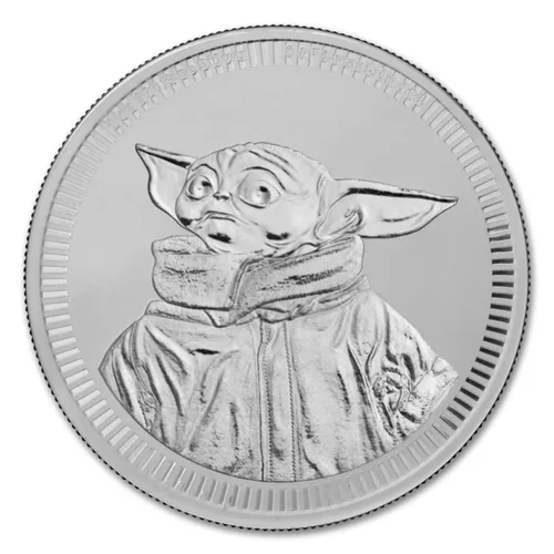 Miniatura 3 de Moneda Niue Silver Star Wars Mandalorian Baby Yoda Grogu 2023-1 oz de The New Zealand Mint Brilliant Uncirculated con certificado de autenticidad $2