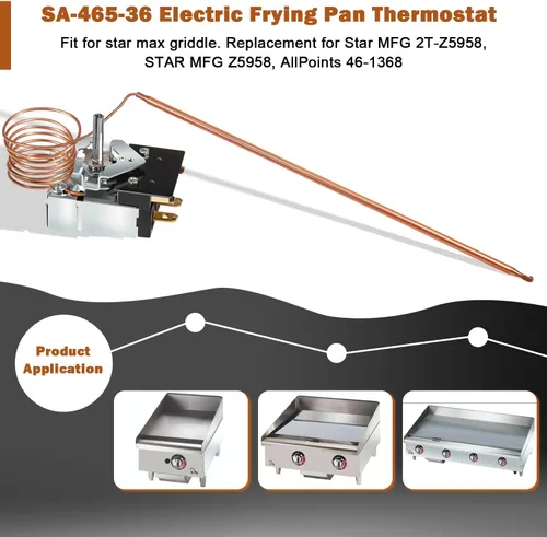 Miniatura 2 de Control de termostato eléctrico SA-465-36 actualizado para Star 2T-Z5958 STAR MFG 2T-Z5958 STAR MFG Z5958 AllPoints 46-1368, temperatura 100-450F