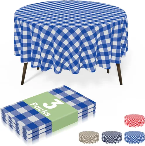 Miniatura 13 de misaya 3 paquetes de manteles desechables de búfalo, mantel de plástico impermeable de 54 x 72 pulgadas, manteles rectangulares a cuadros caqui