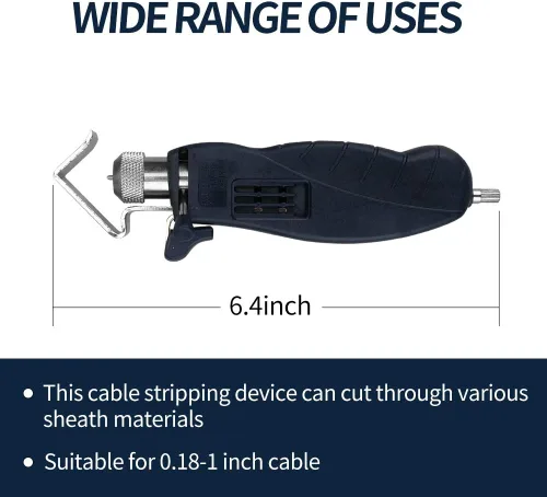 Miniatura 5 de stedi Pelacables redondo, con profundidad de corte ajustable, para extracción rápida y precisa de la chaqueta, cortadora de cables redonda
