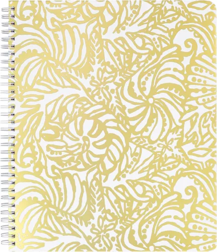 Miniatura 11 de Lilly Pulitzer Cuaderno grande de espiral de tapa dura rosa, 11 x 9.5 pulgadas con 160 páginas con rayas universitarias, Shell Me Something Good