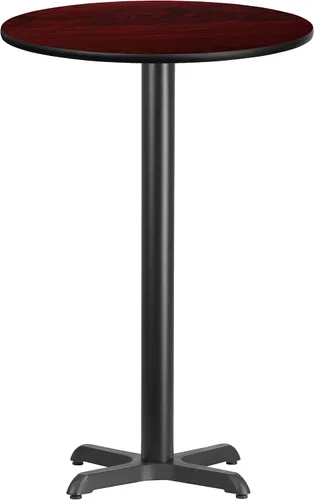 Miniatura 7 de Flash Furniture Stiles - Mesa redonda laminada negra de 24 pulgadas con base de mesa de altura de barra de 22 x 22 pulgadas Negro