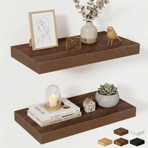 Miniatura 29 de Estantes flotantes de 48 pulgadas para pared, estante de chimenea de 10 pulgadas de profundidad, estantes flotantes de madera para pared, estantes