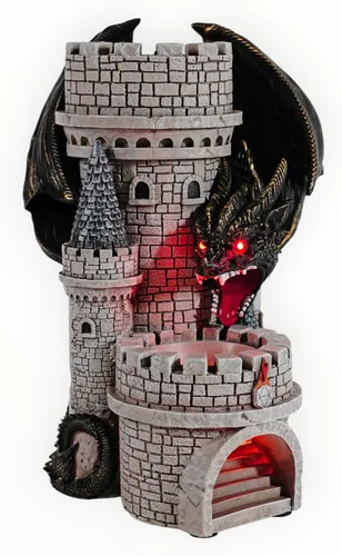 Miniatura 2 de Forged Dice Co. Dragon's Keep Torre de Dados - Torre Rodante de Dados Castillo Pintada a Mano con Luces LED, Hecha de Resina de Alta Resistencia