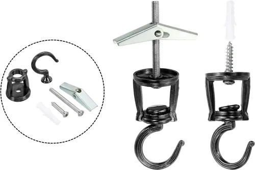 Miniatura 6 de YOKIVE Juego de 4 ganchos para colgar en el techo, gancho giratorio con tornillos de montaje para plantas colgantes, ideal para oficina, hogar, uso