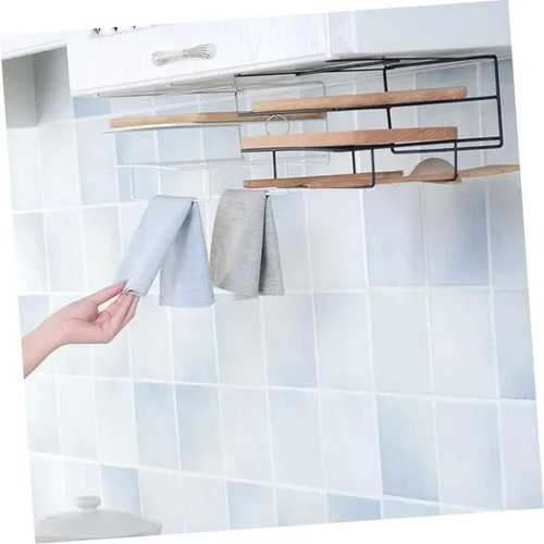 Miniatura 4 de BESTonZON Estante organizador de metal para colocar sobre la puerta, toallero, gabinetes de metal, cesta debajo del gabinete, tabla de cortar