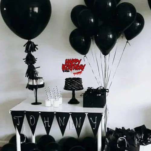 Miniatura 7 de Rsstarxi 1 paquete de decoración de pastel de cumpleaños con purpurina Have a Killer, decoración sangrienta de Halloween para decoración de pastel