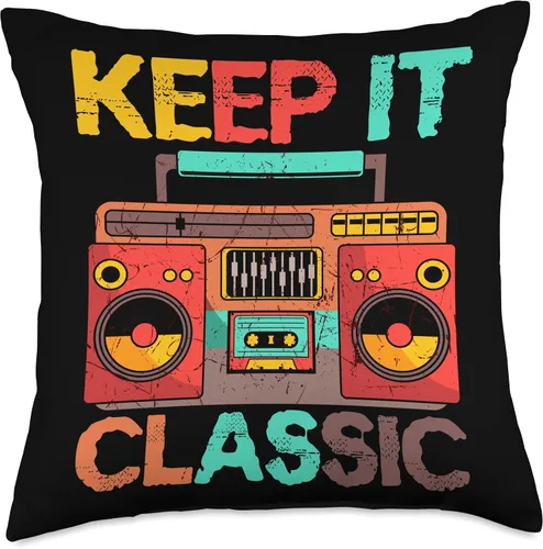 Miniatura 4 de Keep It Classic Radio 80s 90s Retro Vintage Cassette Player Throw Pillow