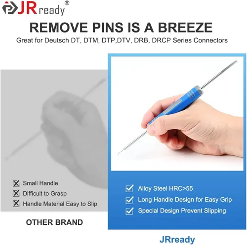 Miniatura 7 de JRready DRK-RT1B - Herramienta de extracción de pines Deutsch, herramienta de extracción de contacto/enchufe de pin/Wedgelock, adecuada para RT1B-1PC
