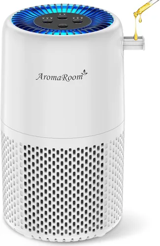 Purificador de aire para el hogar y dormitorio, filtro de aire HEPA AromaRoom H13 para humo, polen, caspa, pelo, olor, limpiador de aire 3 en 1 con