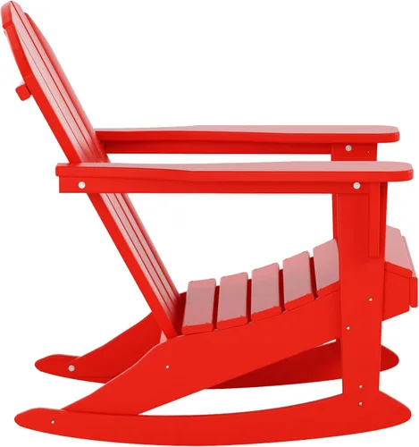 Miniatura 140 de WestinTrends Silla mecedora Malibu de poliéster para exterior/patio Adirondack, Negra
