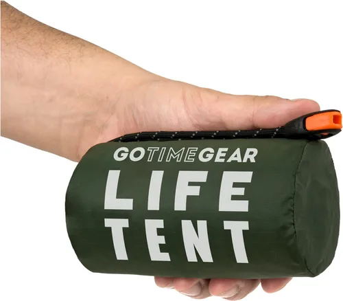 Go Time Gear Tienda de campaña de supervivencia • Tienda de campaña de tubo de emergencia Mylar para 2 personas + Paracord • Protección para todo