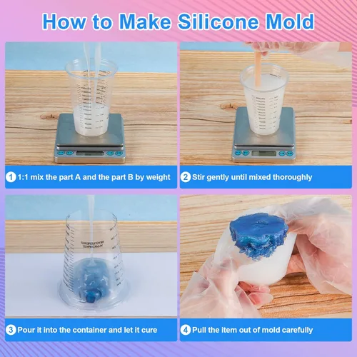 Miniatura 4 de Kit de fabricación de moldes de silicona, gel de sílice líquido elástico 15A de 22 onzas para moldear moldes de resina y moldes de velas y jabón