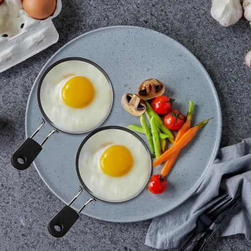 Miniatura 6 de 3 anillos de huevo de acero inoxidable para freír huevos, antiadherentes, moldes grandes para panqueques y anillos para panqueques para plancha