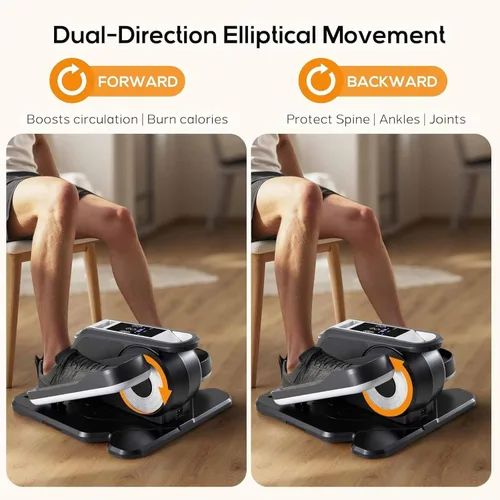Miniatura 3 de NEWBULIG Máquina elíptica debajo del escritorio, ejercitador de piernas elipse como se ve en la televisión con control remoto, 12 velocidades