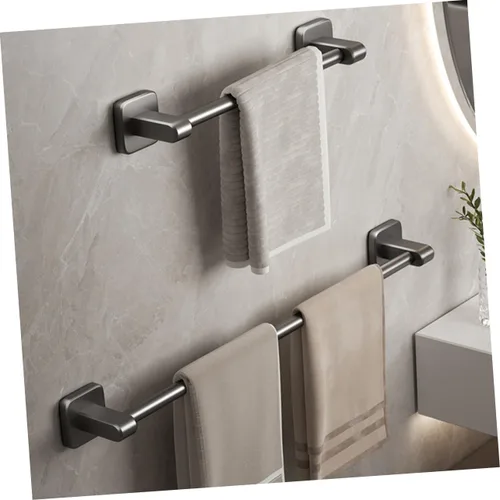 Miniatura 4 de Toallero autoadhesivo para toallas de baño sin perforaciones, organizador de barra de toallas de baño resistente para toallas y zapatillas